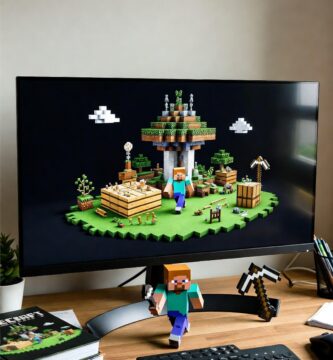 Decoração de festa Minecraft simples com blocos e personagens do jogo